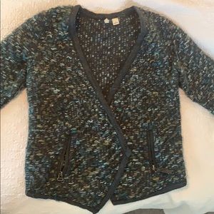 Multi-color blue green sweater